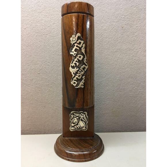 Handmade Jewish Judaica Israel Olive Wood Spice Tower Besamim Israel